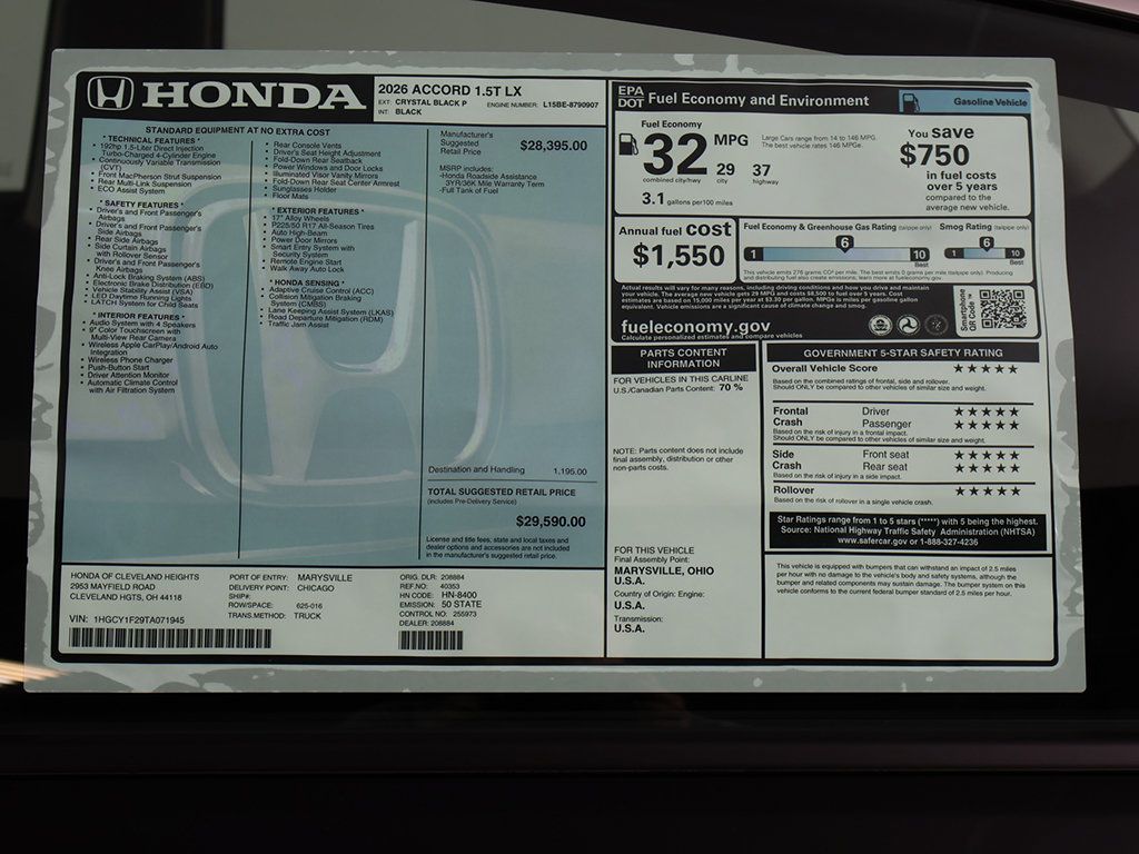 New 2026 Honda Accord LX image 24