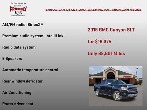 Used 2016 GMC Canyon SLT w/ Driver Alert Package AWD/4WD image 10