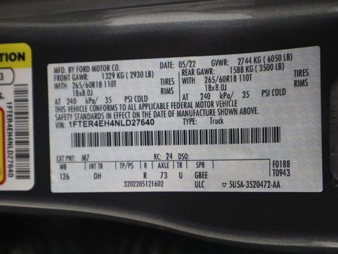 Used 2022 Ford Ranger Lariat w/ Equipment Group 501A High RWD image 39