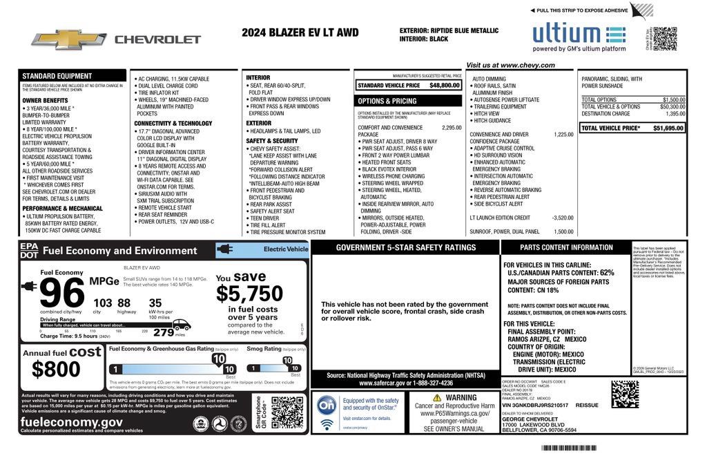 Used 2024 Chevrolet Blazer EV LT AWD/4WD image 4