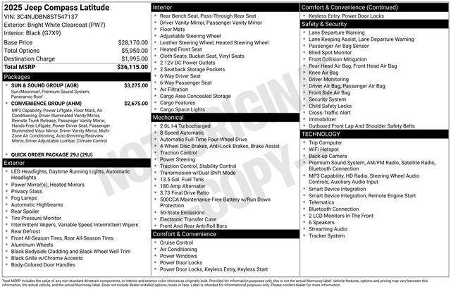 Used 2025 Jeep Compass Latitude w/ Sun & Sound Group AWD/4WD image 2