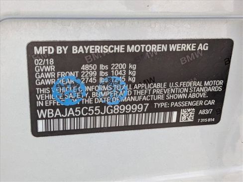 Used 2018 BMW 530i w/ Premium Package RWD image 26