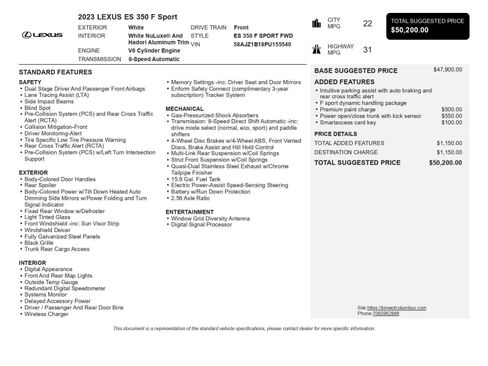 Used 2023 Lexus ES 350 F Sport image 47