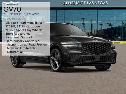 New 2026 Genesis GV70 3.5T Sport Prestige w/ G1 Accessory Package AWD/4WD image 3