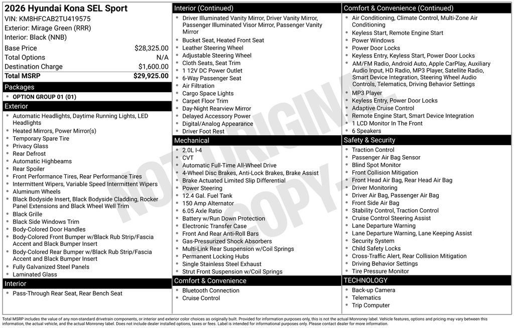 New 2026 Hyundai Kona SEL Sport AWD/4WD image 4