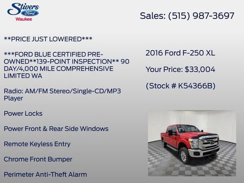 Used 2016 Ford F250 XL w/ Power Equipment Group AWD/4WD image 22