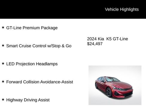 Used 2024 Kia K5 GT-Line w/ GT-Line Premium Package image 6