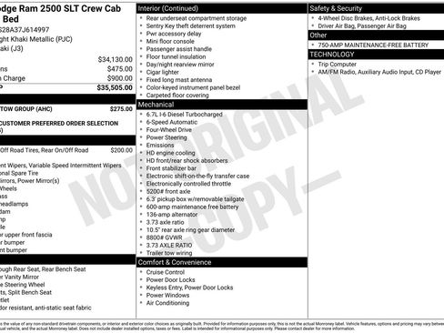 Used 2007 Dodge Ram 2500 Truck SLT w/ Trailer Tow Group image 31