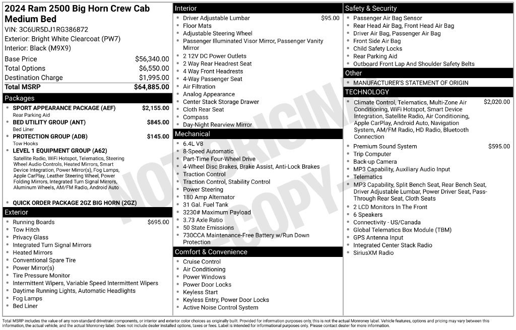 Used 2024 RAM 2500 Big Horn w/ Sport Appearance Package AWD/4WD image 27
