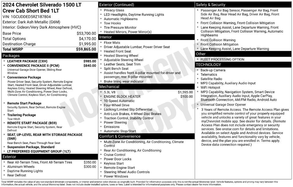 Used 2024 Chevrolet Silverado 1500 LT w/ Leather Package AWD/4WD image 7
