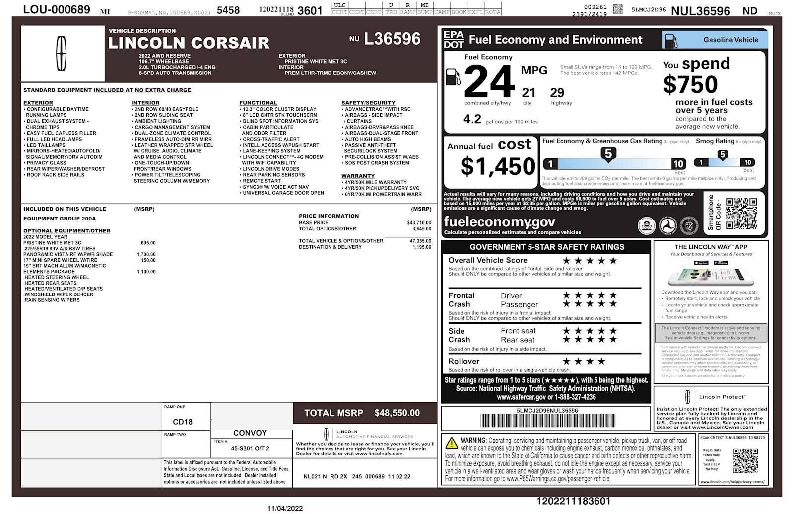 Used 2022 Lincoln Corsair Reserve w/ Elements Package AWD/4WD image 3