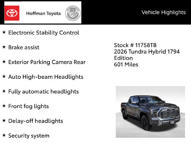 Used 2026 Toyota Tundra 1794 Edition w/ TRD Off-Road Package AWD/4WD image 37