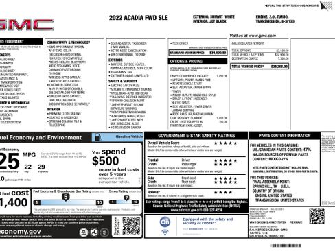 Certified 2022 GMC Acadia SLE w/ Driver Convenience Package image 2