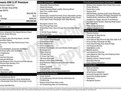 Used 2018 Genesis G90 3.3T Premium image 6