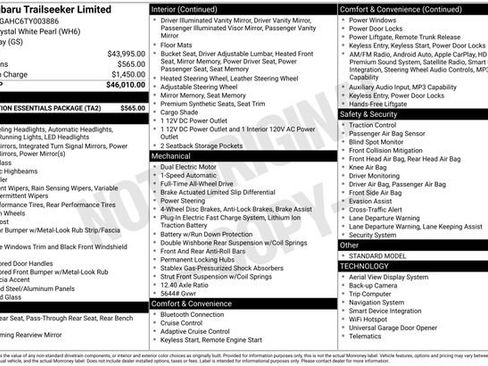 New 2026 Subaru Trailseeker w/ Protection Essentials Package AWD/4WD image 5