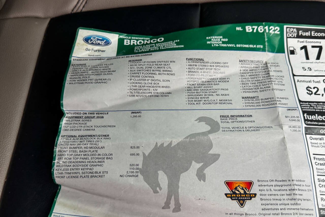 Used 2022 Ford Bronco Wildtrak AWD/4WD image 42