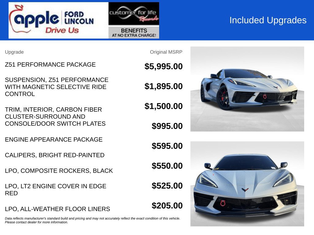 Used 2021 Chevrolet Corvette Stingray Premium Cpe w/ Z51 Performance Package RWD image 4