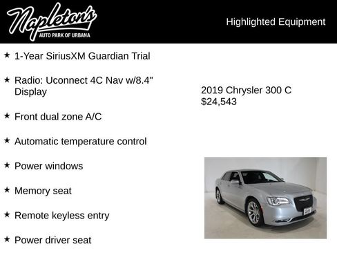 Used 2019 Chrysler 300 C w/ Harman/Kardon Audio Group RWD image 16