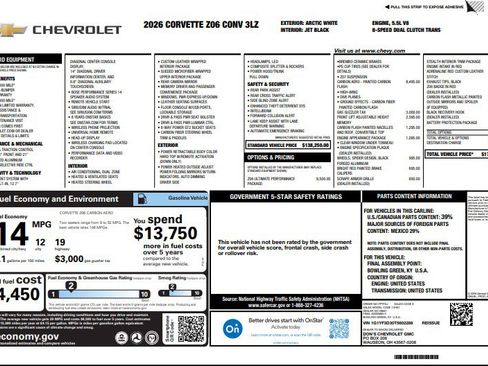 New 2026 Chevrolet Corvette Z06 w/ Z07 Performance Package image 4