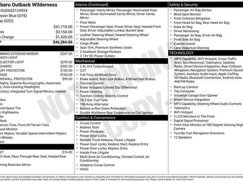 Certified 2025 Subaru Outback Wilderness AWD/4WD image 28