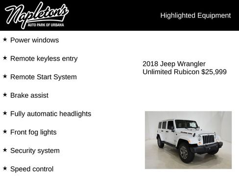 Used 2018 Jeep Wrangler Unlimited Rubicon w/ Cold Weather Group AWD/4WD image 16