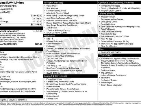 Used 2019 Toyota RAV4 Limited w/ Cold Weather Package FWD image 33