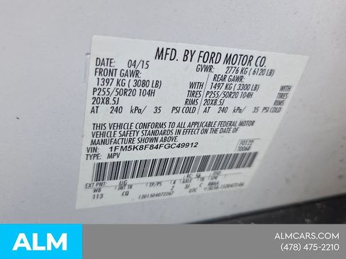 Used 2015 Ford Explorer Limited w/ Equipment Group 301A AWD/4WD image 6