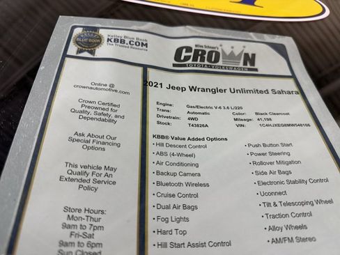 Used 2021 Jeep Wrangler Unlimited Sahara w/ Uconnect 4C Nav & Sound Group AWD/4WD image 40