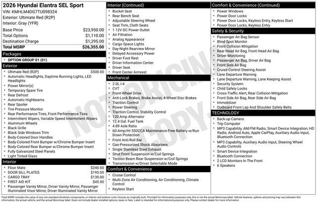 Used 2026 Hyundai Elantra Sport FWD image 24
