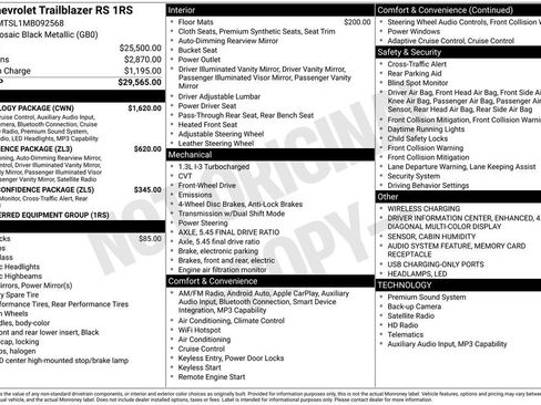 Used 2021 Chevrolet TrailBlazer RS w/ Technology Package image 10