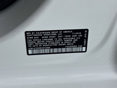 Used 2019 Volkswagen Passat 2.0T Wolfsburg w/ Wheels & Sunroof Package image 40