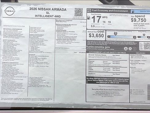 New 2026 Nissan Armada SL w/ Captain's Chari Seat Package image 14