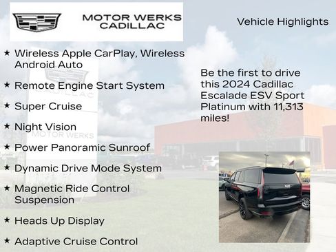 Used 2024 Cadillac Escalade ESV Sport Platinum w/ LPO, ONYX Package image 7