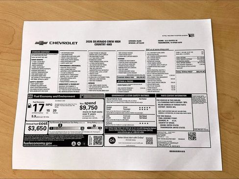 New 2026 Chevrolet Silverado 1500 High Country AWD/4WD image 14