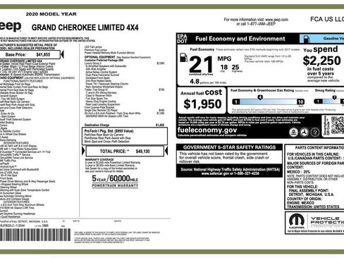 Certified 2020 Jeep Grand Cherokee Limited w/ Luxury Group II image 2