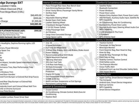 Used 2022 Dodge Durango SXT w/ Anodized Platinum Package AWD/4WD image 3