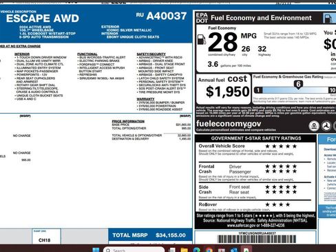 Certified 2024 Ford Escape Active w/ Tech Pack #1 AWD/4WD image 4