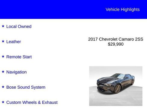 Used 2017 Chevrolet Camaro SS RWD image 2