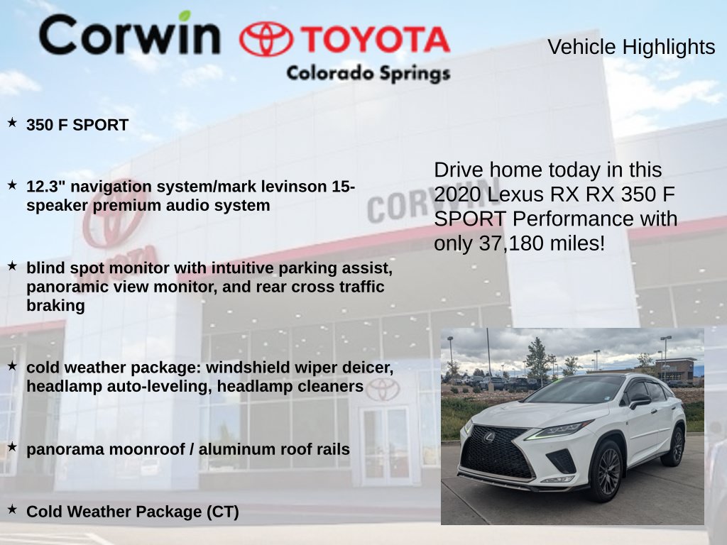 Used 2020 Lexus RX 350 F Sport w/ Accessory Package AWD/4WD image 7