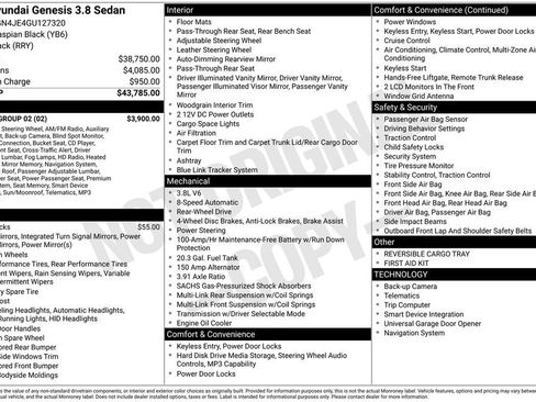 Used 2016 Hyundai Genesis 3.8 w/ Option Group 02 image 5