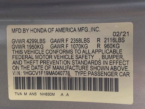 Used 2021 Honda Accord LX image 33