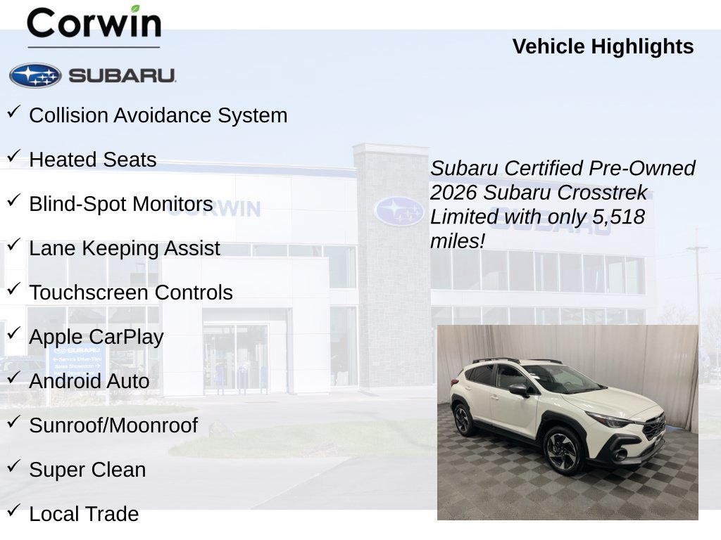 Certified 2026 Subaru Crosstrek 2.5i Limited AWD/4WD image 9