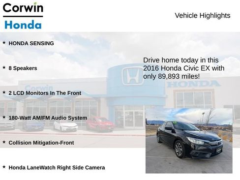 Used 2016 Honda Civic EX image 6