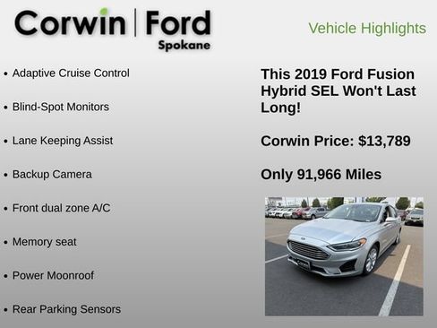 Used 2019 Ford Fusion SEL FWD image 6