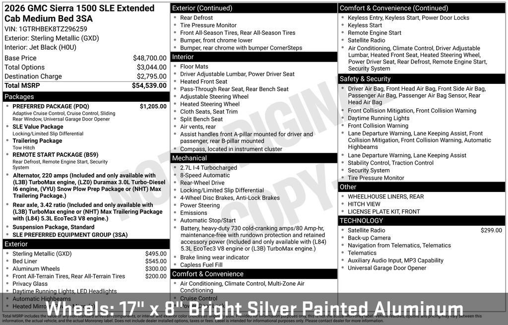 New 2026 GMC Sierra 1500 SLE w/ Preferred Package RWD image 53
