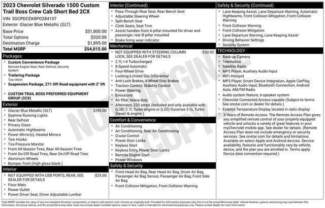 Certified 2023 Chevrolet Silverado 1500 Custom Trail Boss AWD/4WD image 23