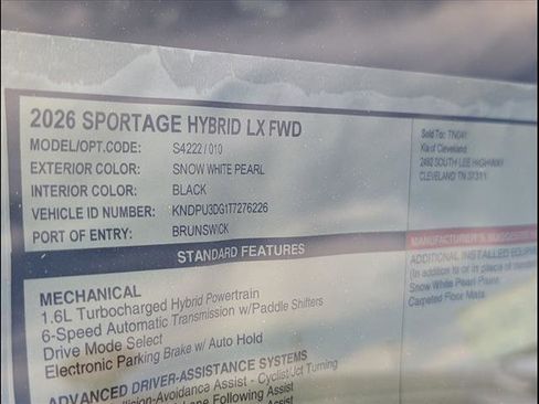 New 2026 Kia Sportage LX image 14