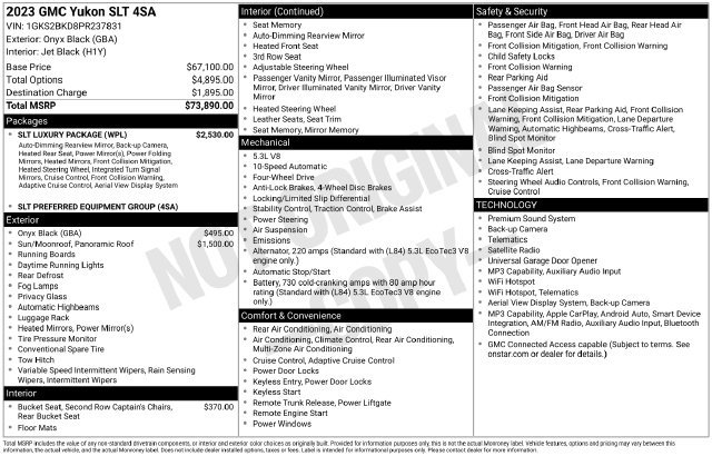 Used 2023 GMC Yukon SLT w/ SLT Luxury Package AWD/4WD image 6