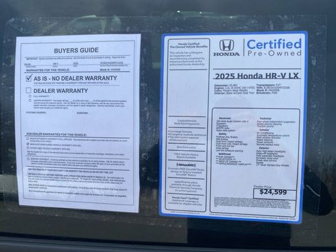 Certified 2025 Honda HR-V LX image 37