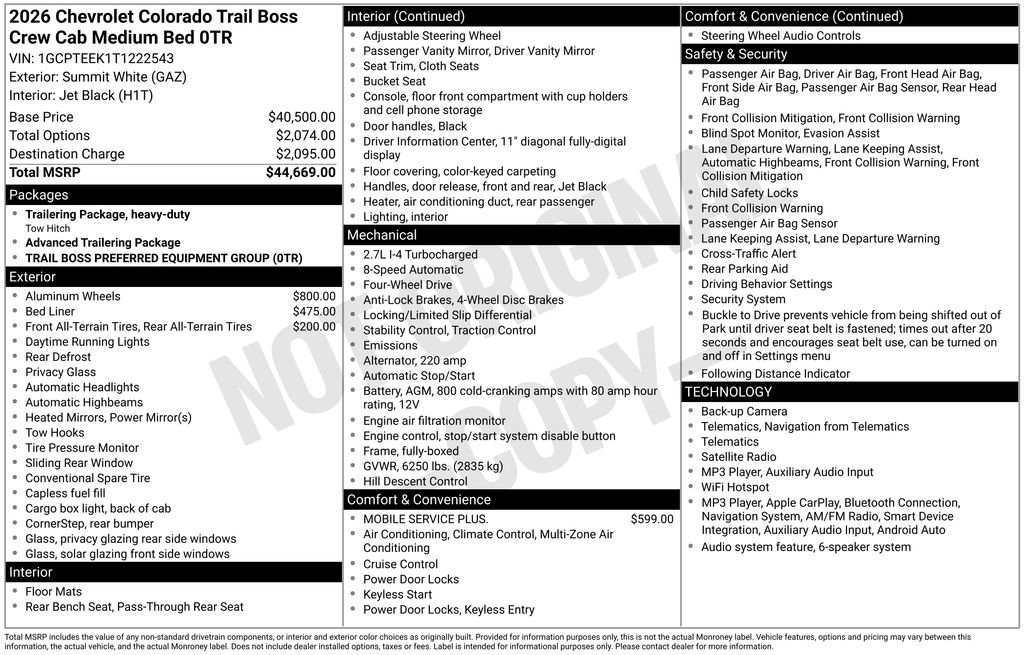 New 2026 Chevrolet Colorado Trail Boss AWD/4WD image 5